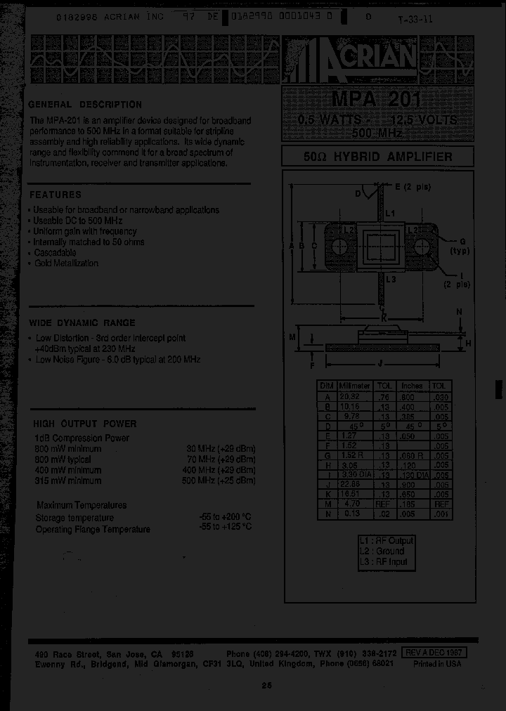 MPA201_1104975.PDF Datasheet