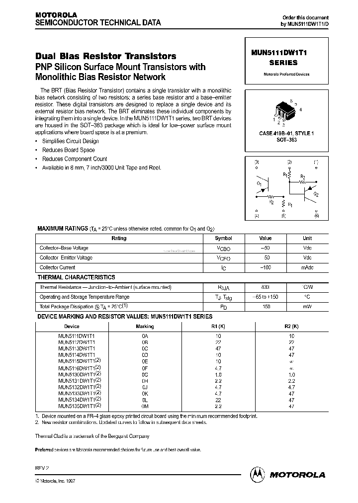 MUN5111DW1T1_1073365.PDF Datasheet