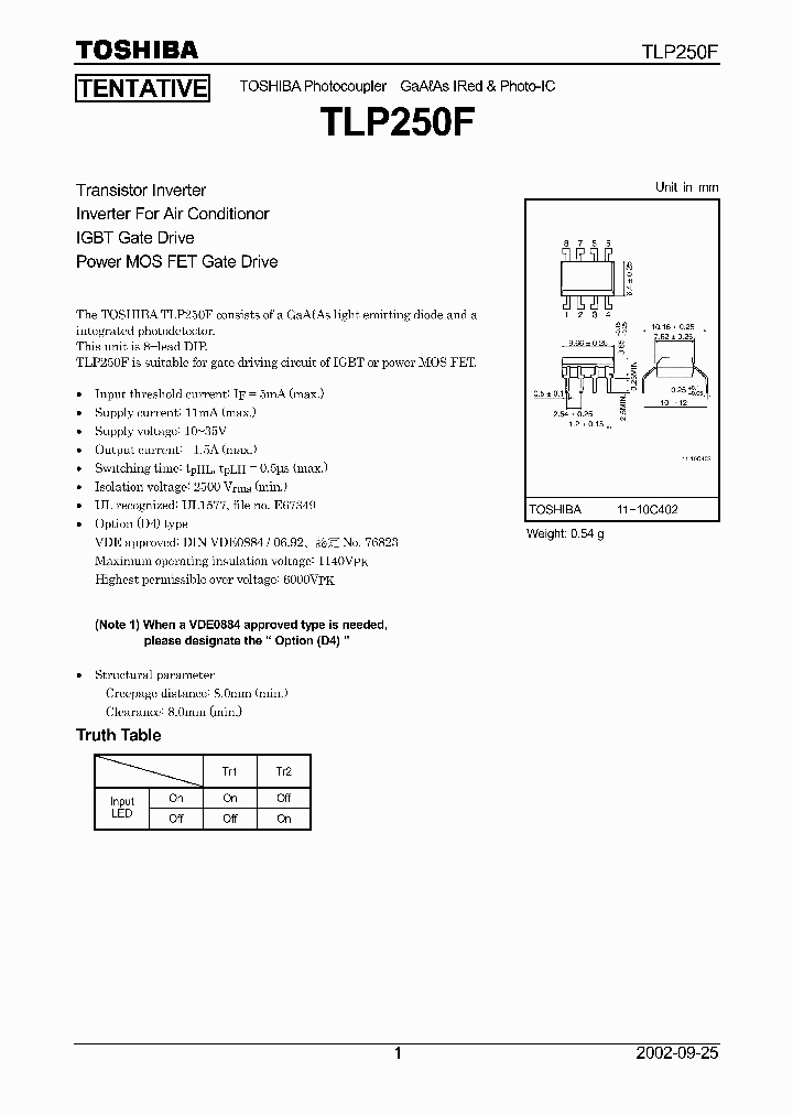 TLP250F_1400958.PDF Datasheet