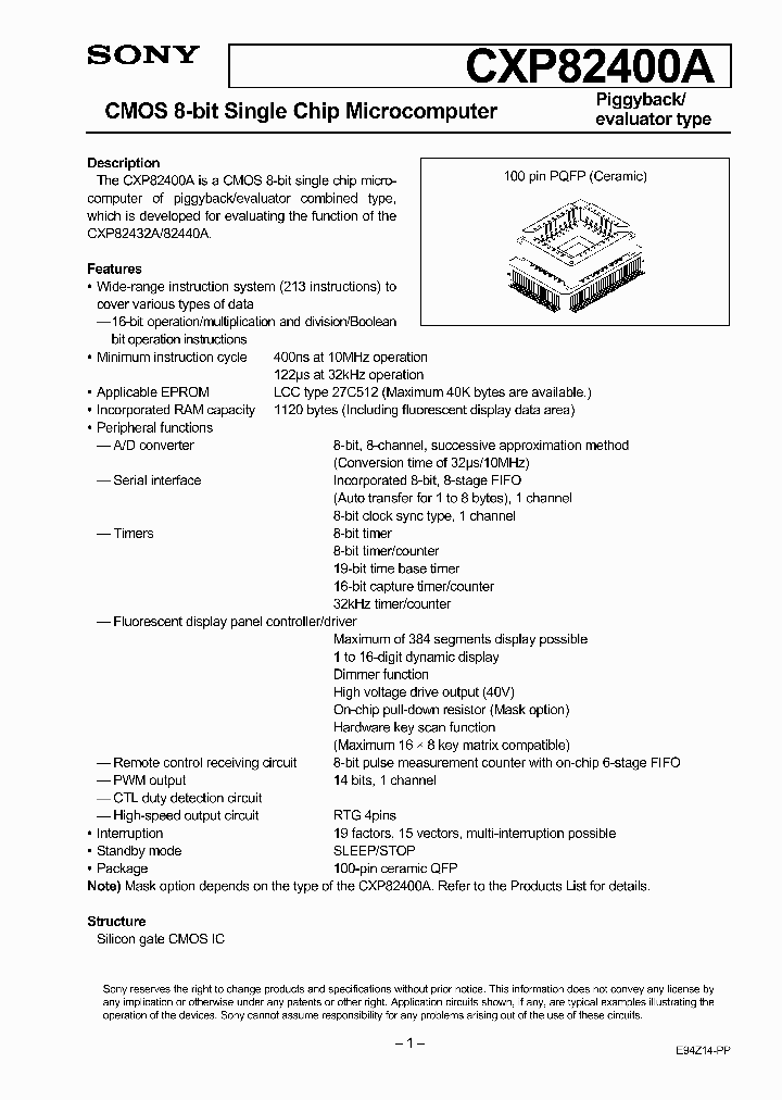 CXP82400A_1400685.PDF Datasheet