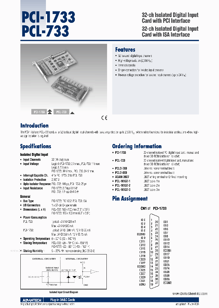 PCL-733_1174560.PDF Datasheet