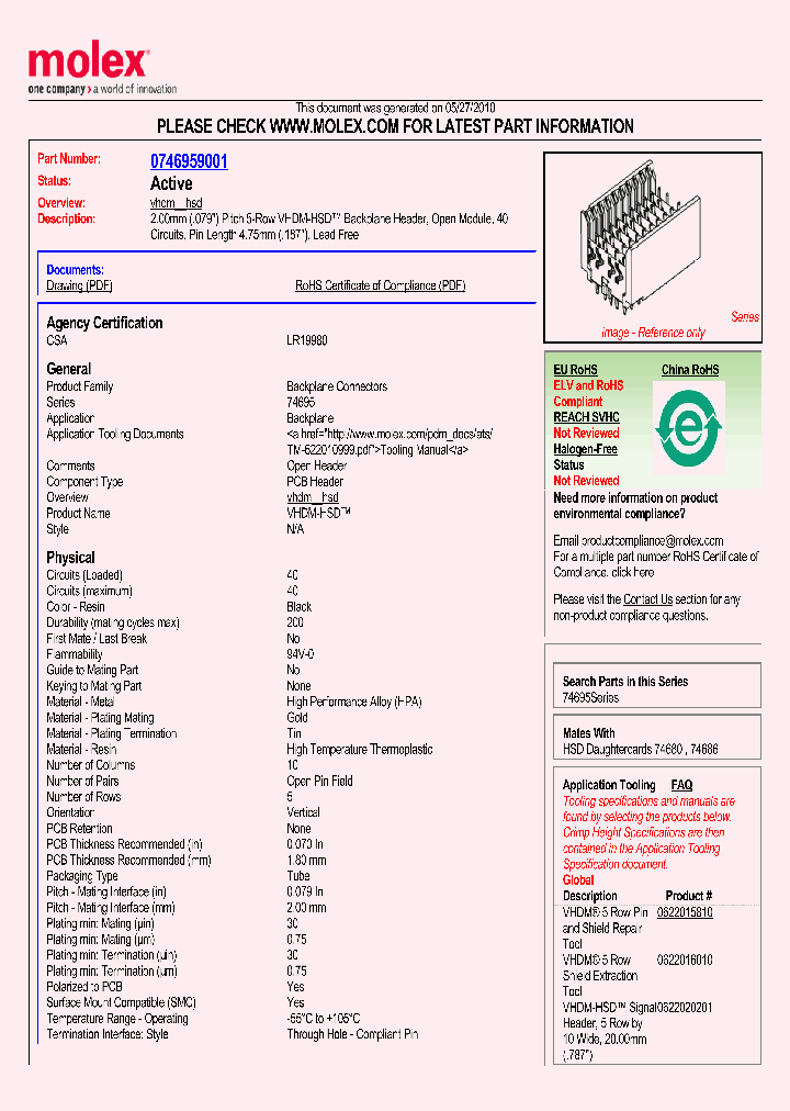 74695-9001_1373425.PDF Datasheet