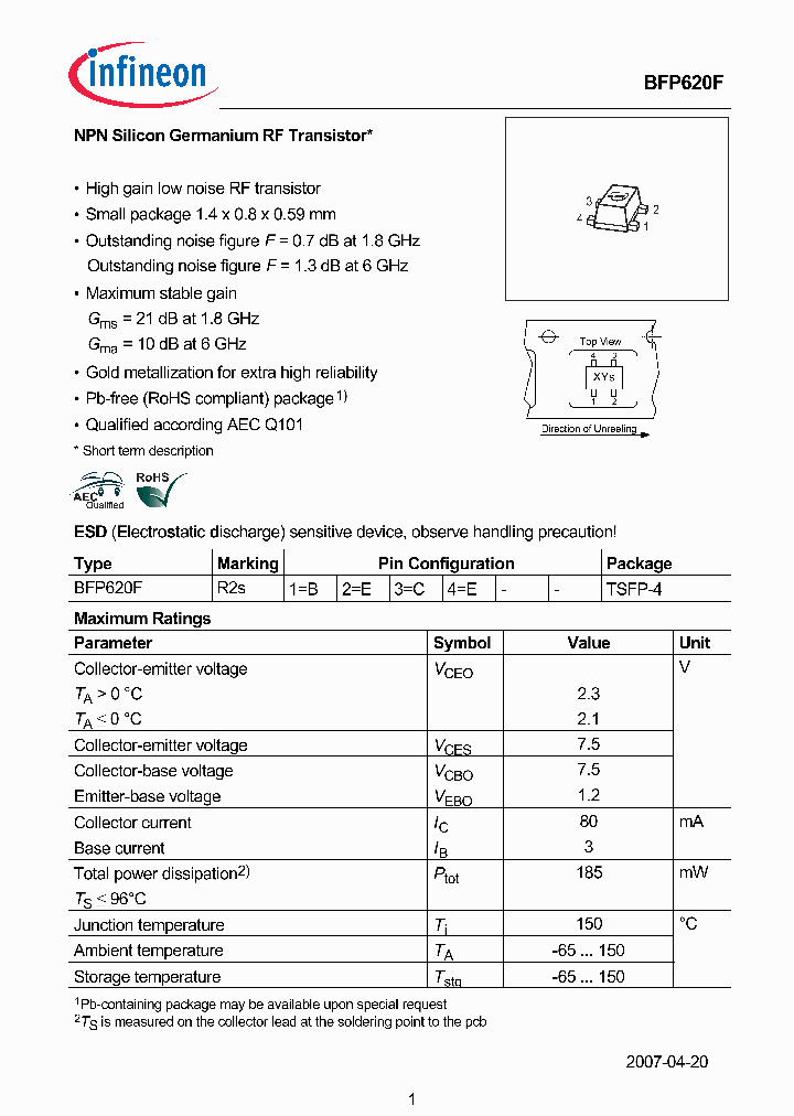 BFP620F07_1374088.PDF Datasheet