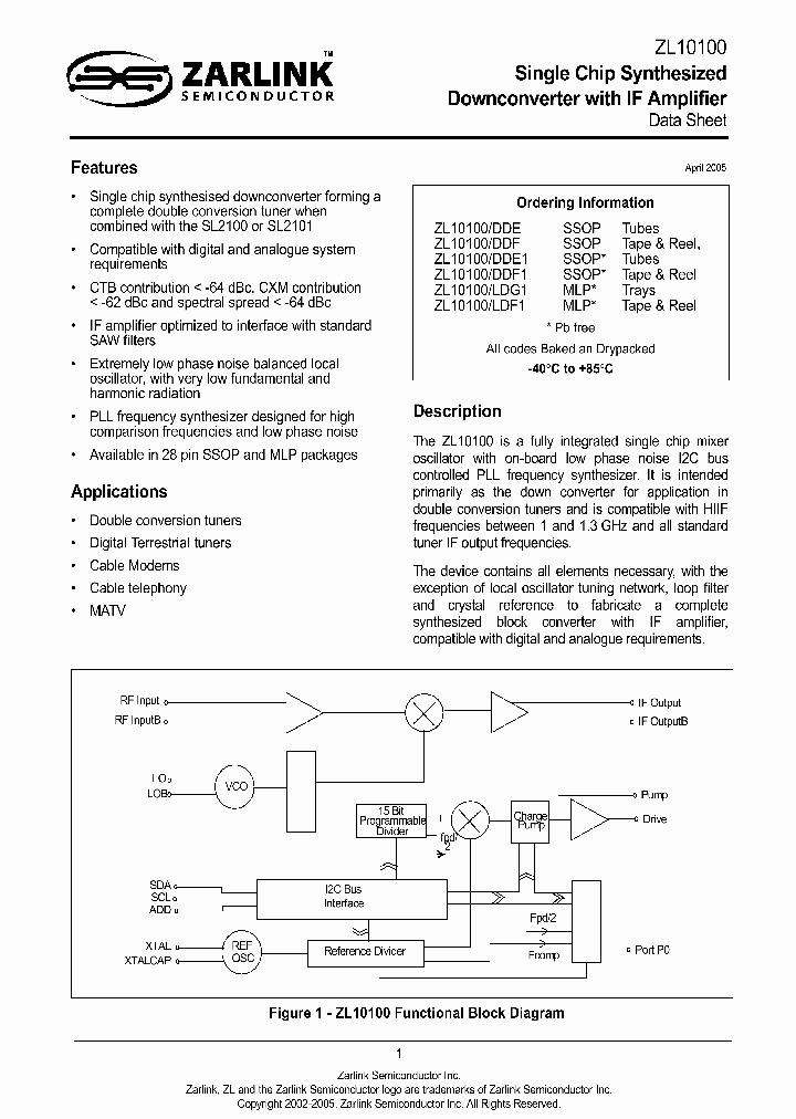 ZL10100LDG1_805652.PDF Datasheet