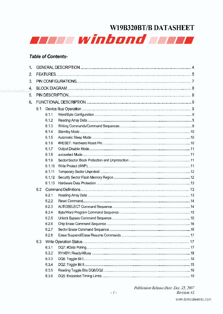 W19B320BB_1112158.PDF Datasheet