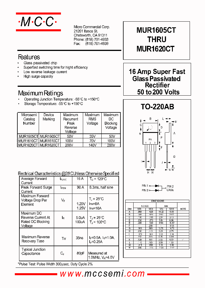 MUR1605CT_1171694.PDF Datasheet