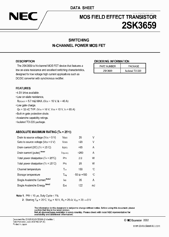 K3659_1113069.PDF Datasheet