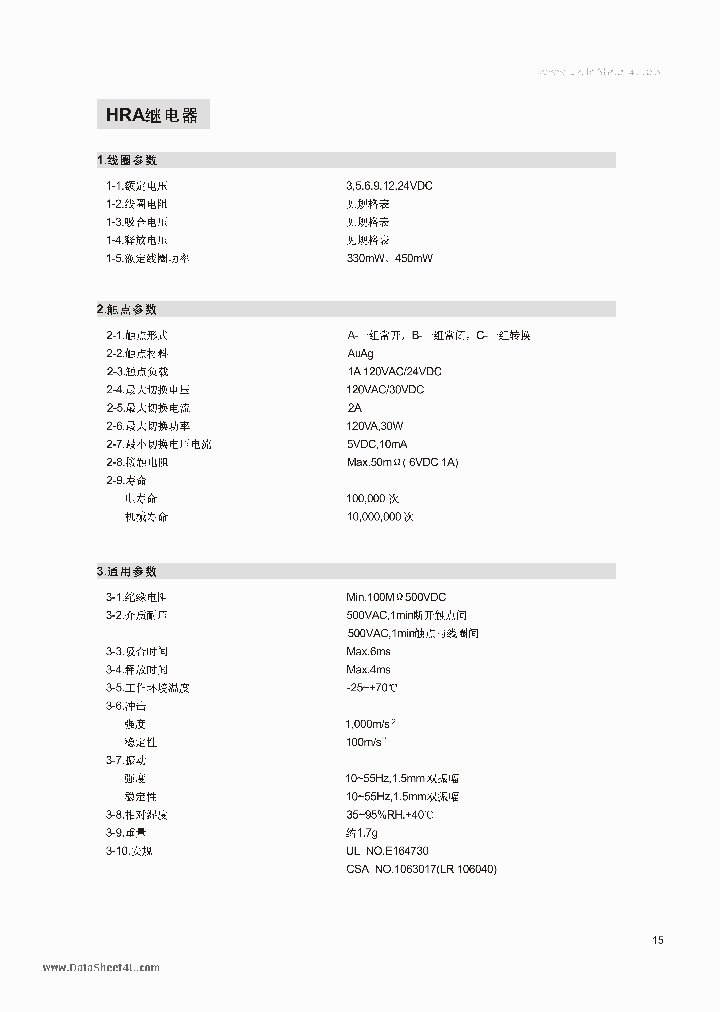 HRA-S-DC12V_1218181.PDF Datasheet