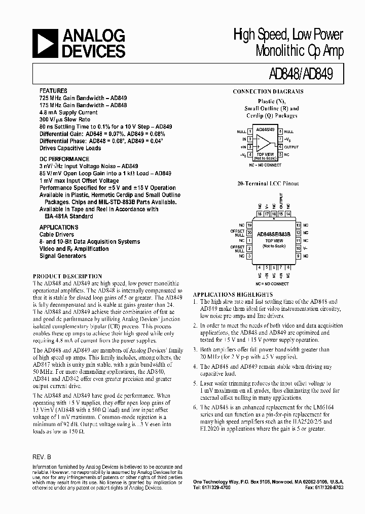 AD848SE883B_1380274.PDF Datasheet