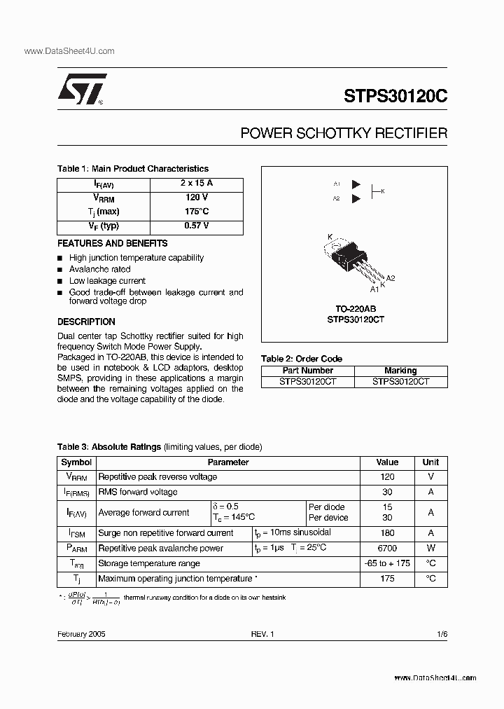 STPS30120C_1229480.PDF Datasheet