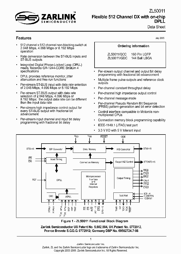 ZL50011GDC_1384500.PDF Datasheet