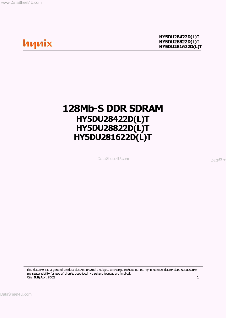 HY5DU281622DT_1220388.PDF Datasheet