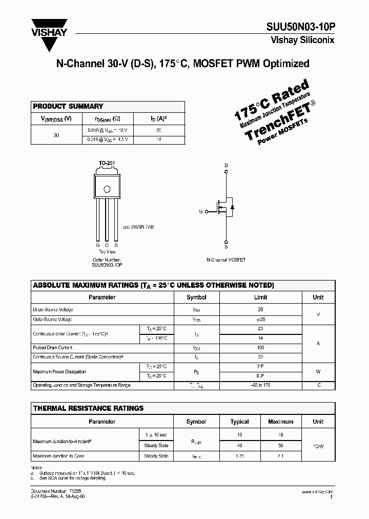 SUU50N03-10P_1404600.PDF Datasheet