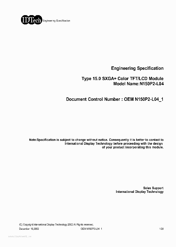 N150P2-L04_1220155.PDF Datasheet