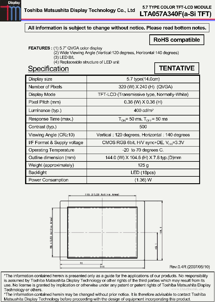 LTA057A340F_1234083.PDF Datasheet