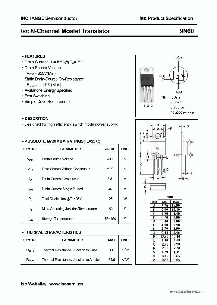 9N60_1227897.PDF Datasheet