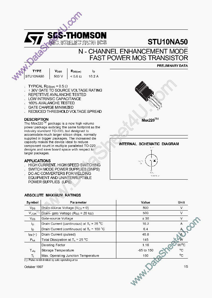 STU10NA50_1238783.PDF Datasheet