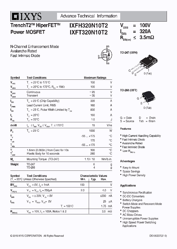 IXFT320N10T2_1390948.PDF Datasheet