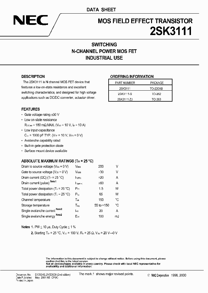 2SK3111-Z_1419115.PDF Datasheet