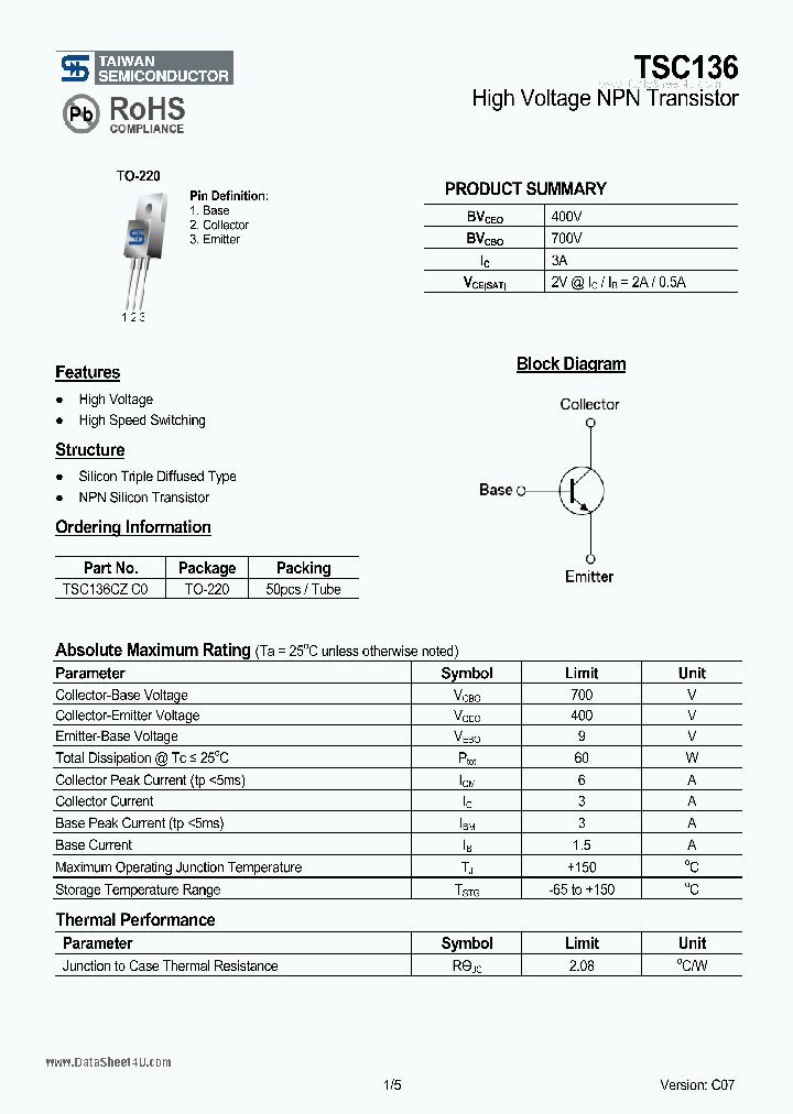 TSC136_1260305.PDF Datasheet