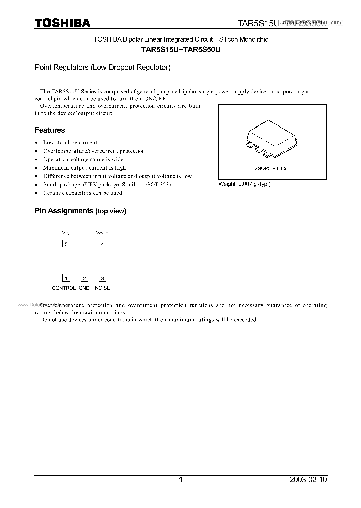TAR5S15U_1254732.PDF Datasheet