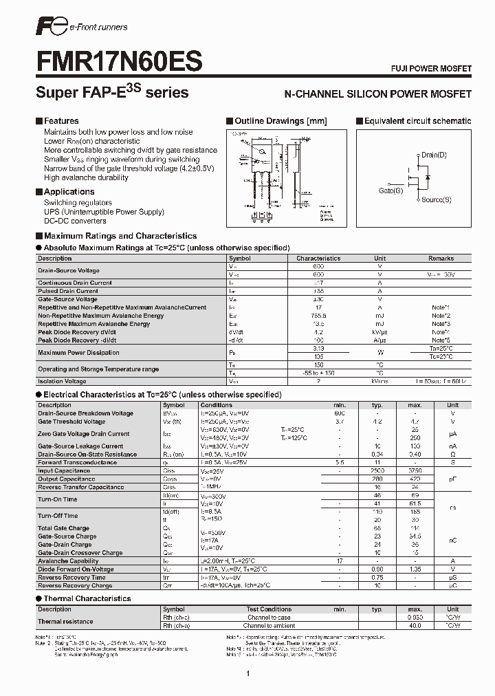 FMR17N60ES_1398695.PDF Datasheet