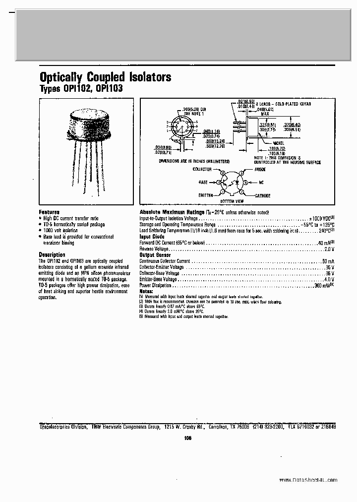 OPI102_1295665.PDF Datasheet