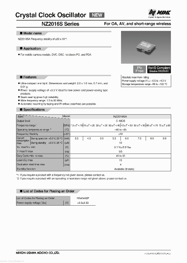 NZ2016S_1295149.PDF Datasheet