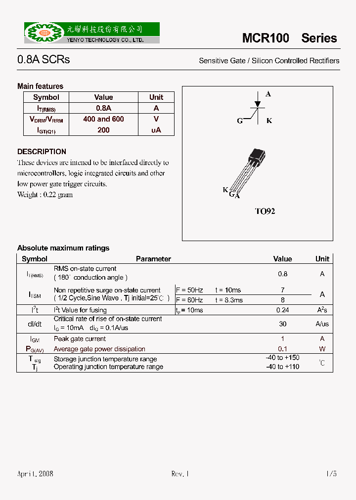 MCR100_1398991.PDF Datasheet
