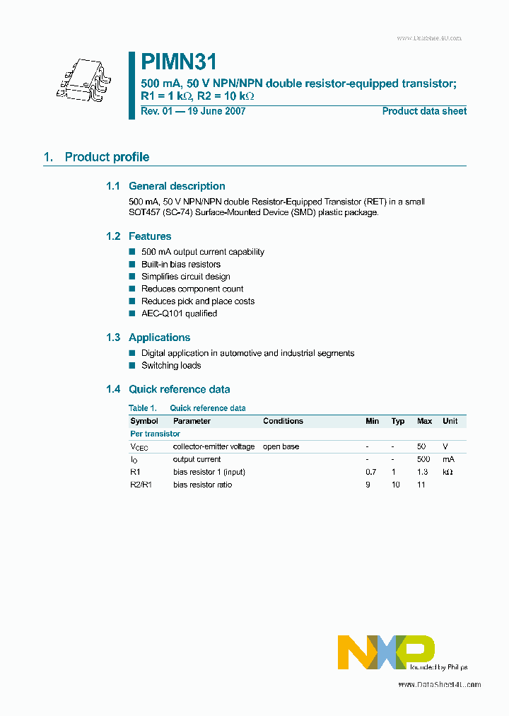PIMN31_1298490.PDF Datasheet