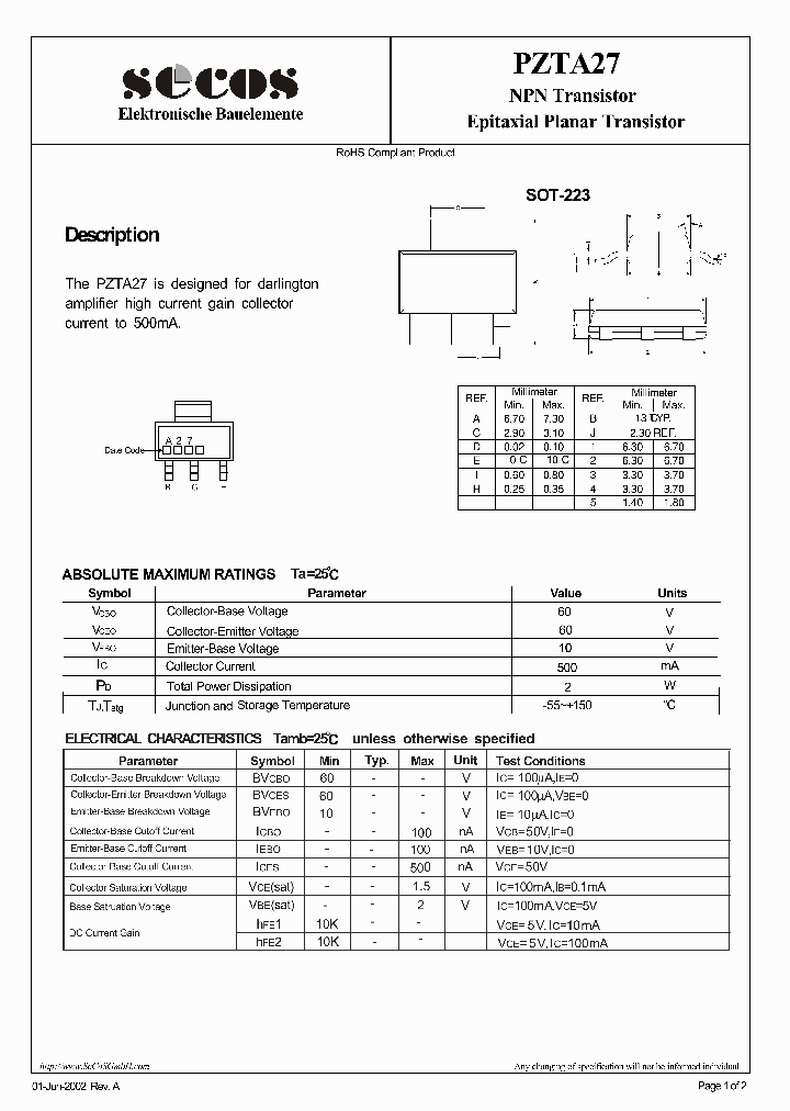 PZTA27_1420583.PDF Datasheet