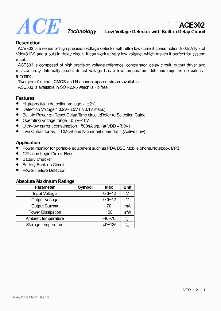 ACE302_1363109.PDF Datasheet