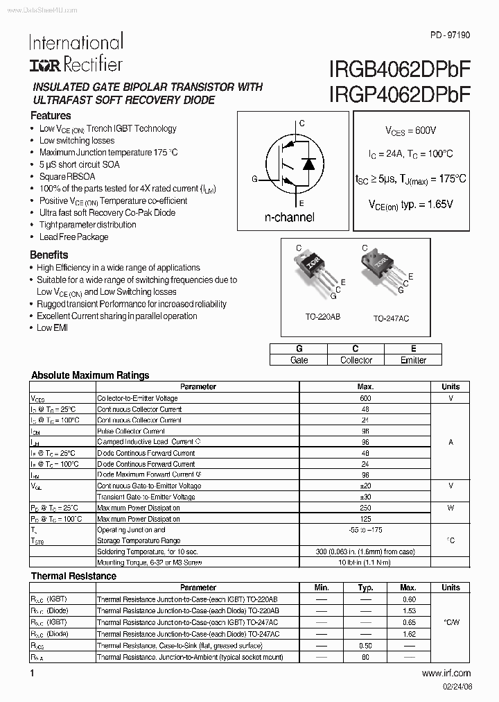 IRGP4062DPBF_1365835.PDF Datasheet