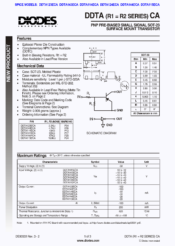 DDTA143ECA_1439627.PDF Datasheet
