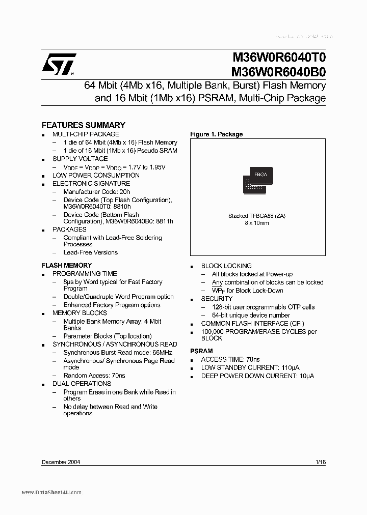 M36W0R6040B0_1378870.PDF Datasheet