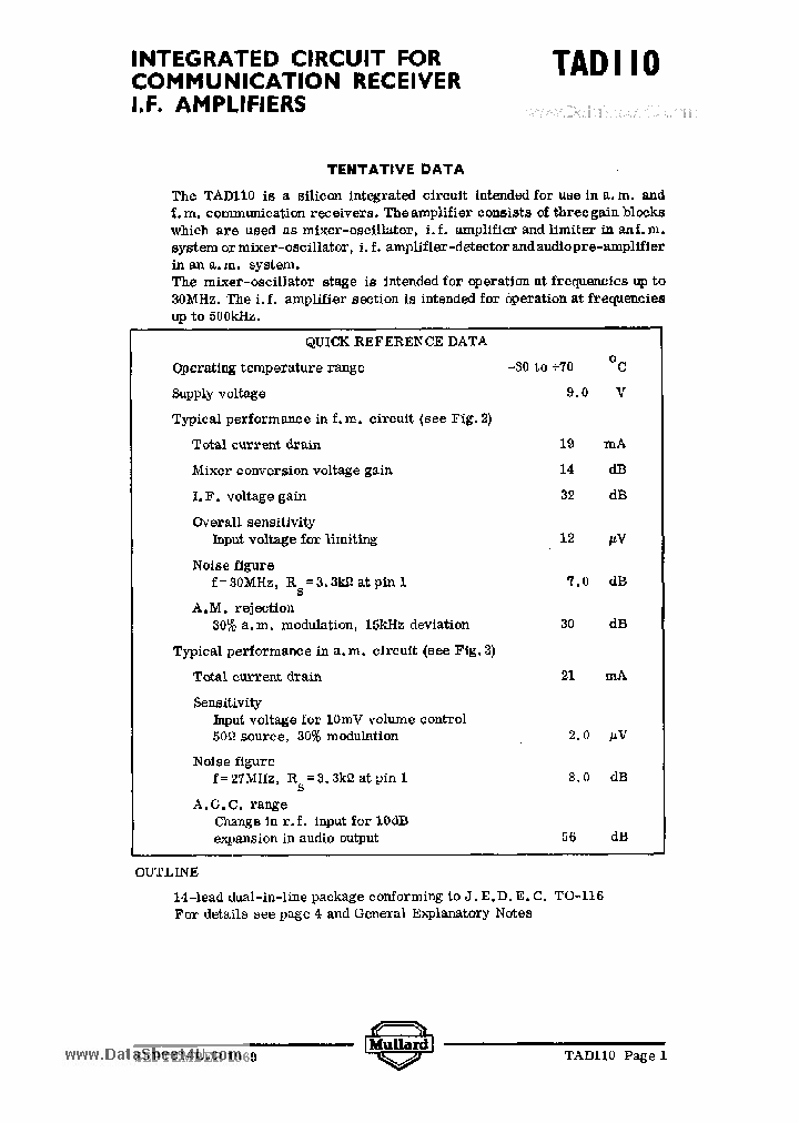 TAD110_1355338.PDF Datasheet