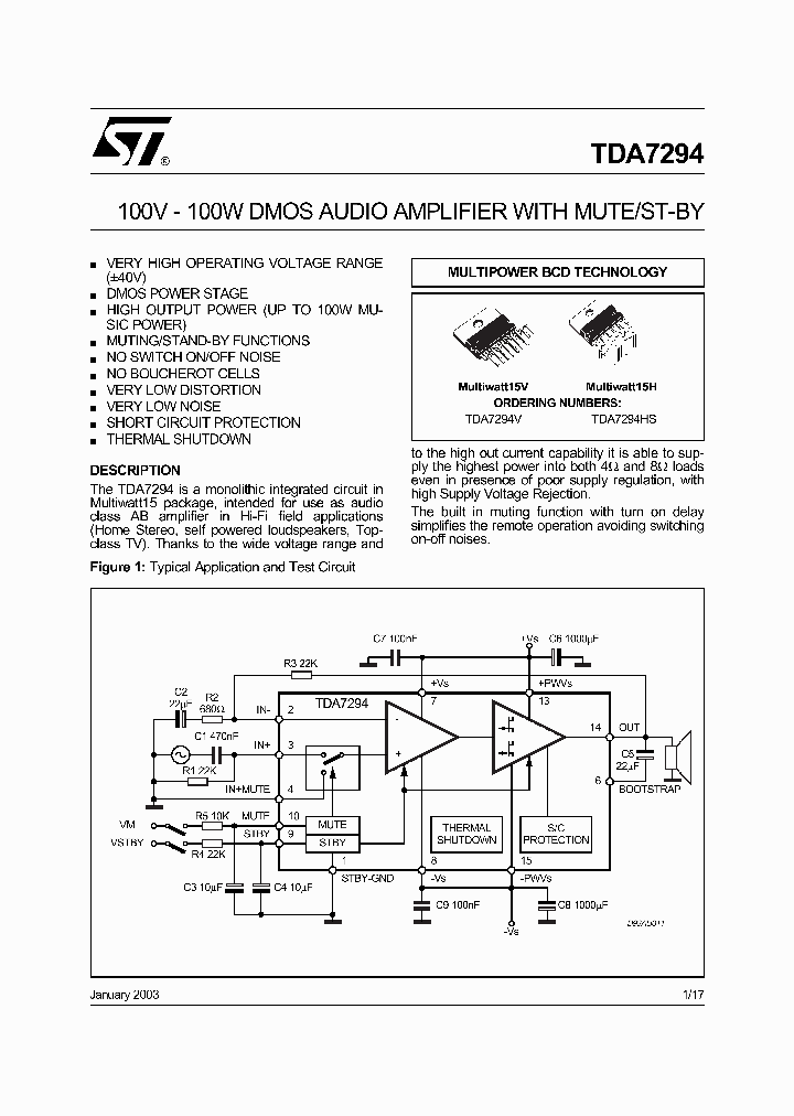 TDA7294HS_1440316.PDF Datasheet
