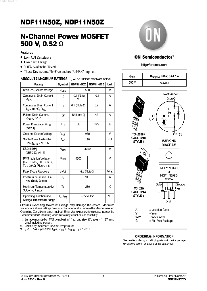 NDP11N50Z_1397421.PDF Datasheet