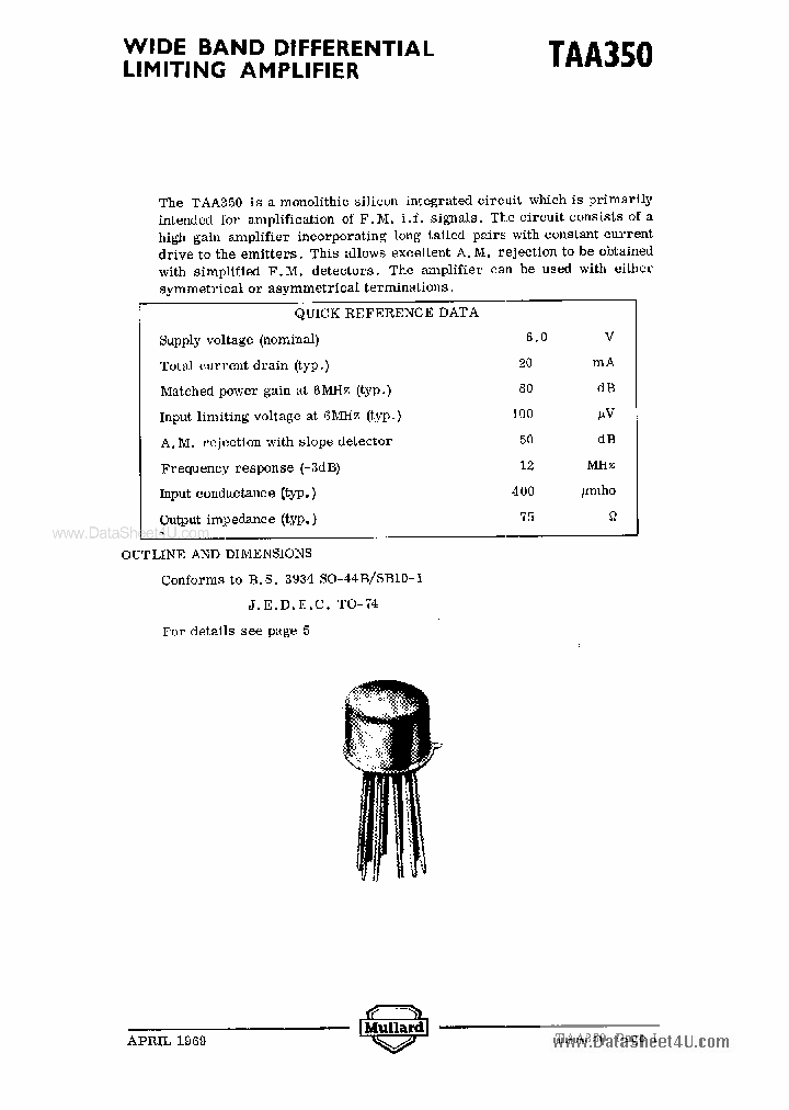 TAA350_1355400.PDF Datasheet