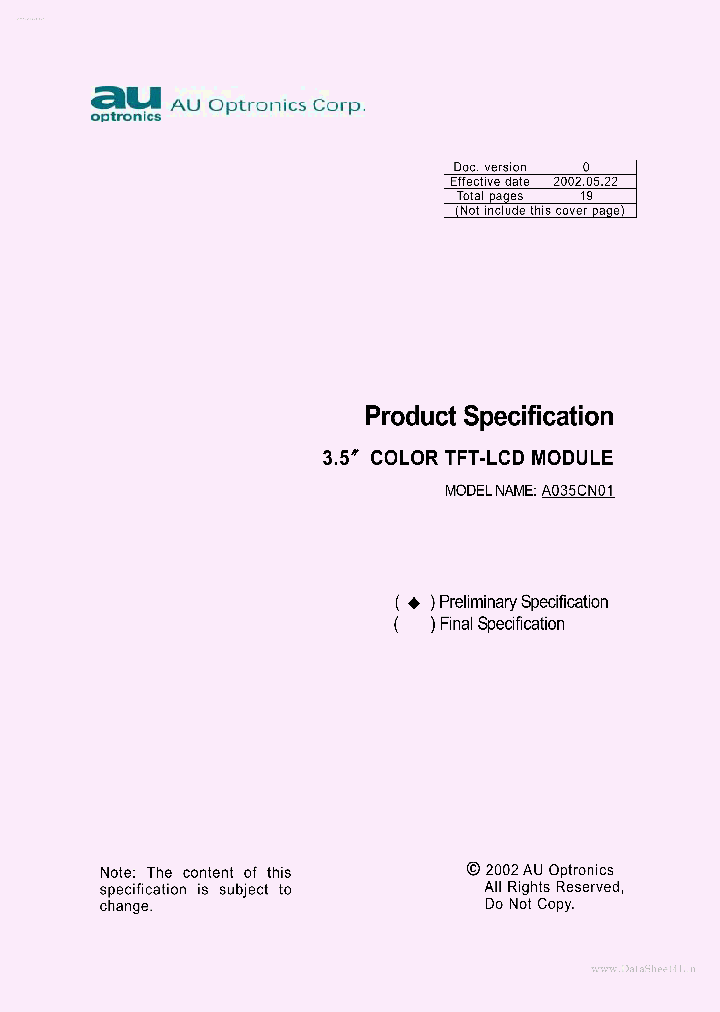 A035CN01_1409370.PDF Datasheet