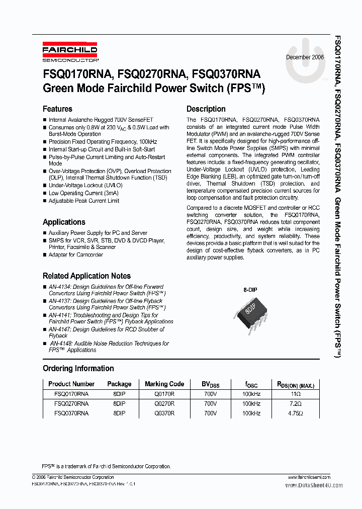 FSQ0270RNA_1392873.PDF Datasheet