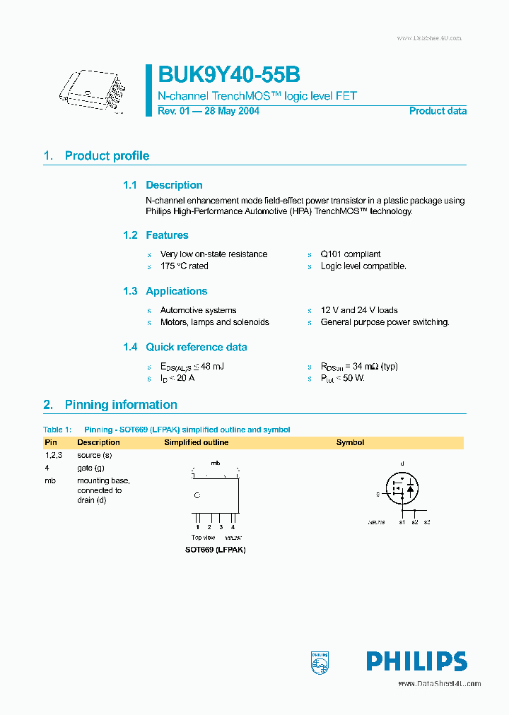 BUK9Y40-55B_1261052.PDF Datasheet