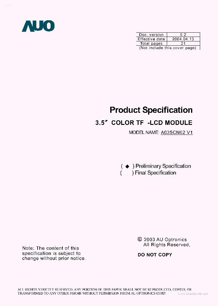 A035CN02V1_1409372.PDF Datasheet