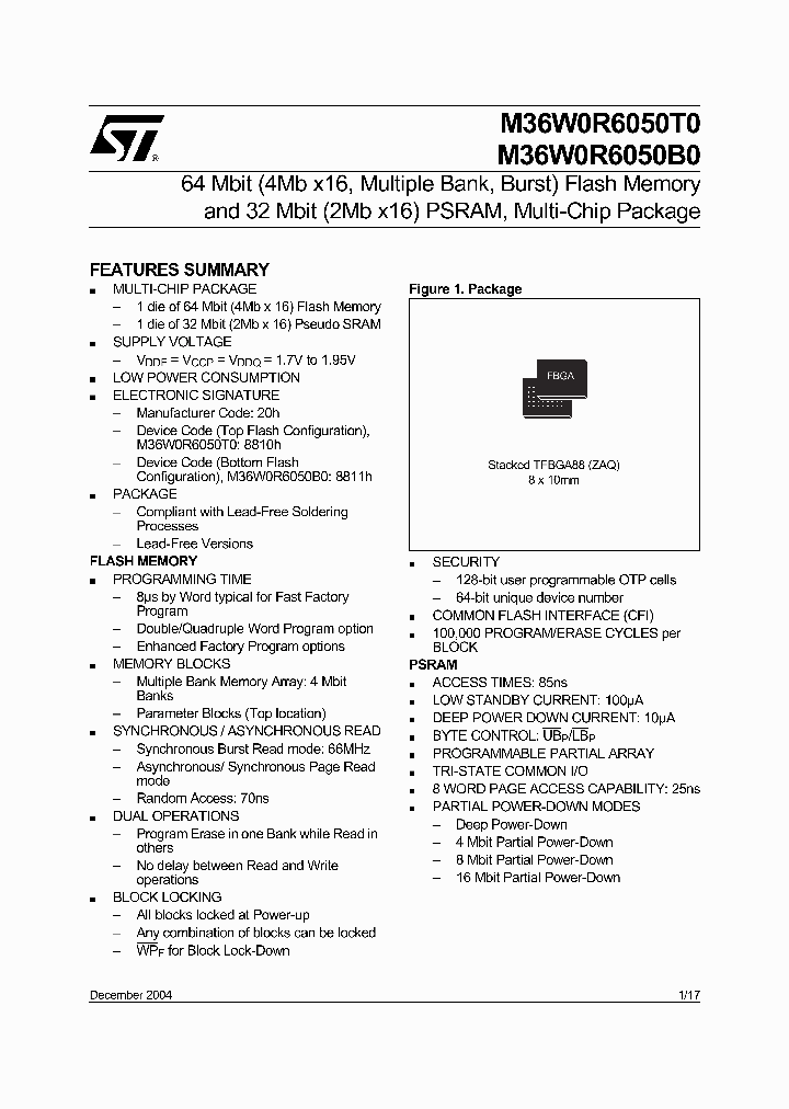 M36W0R6050B0ZAQT_1457275.PDF Datasheet