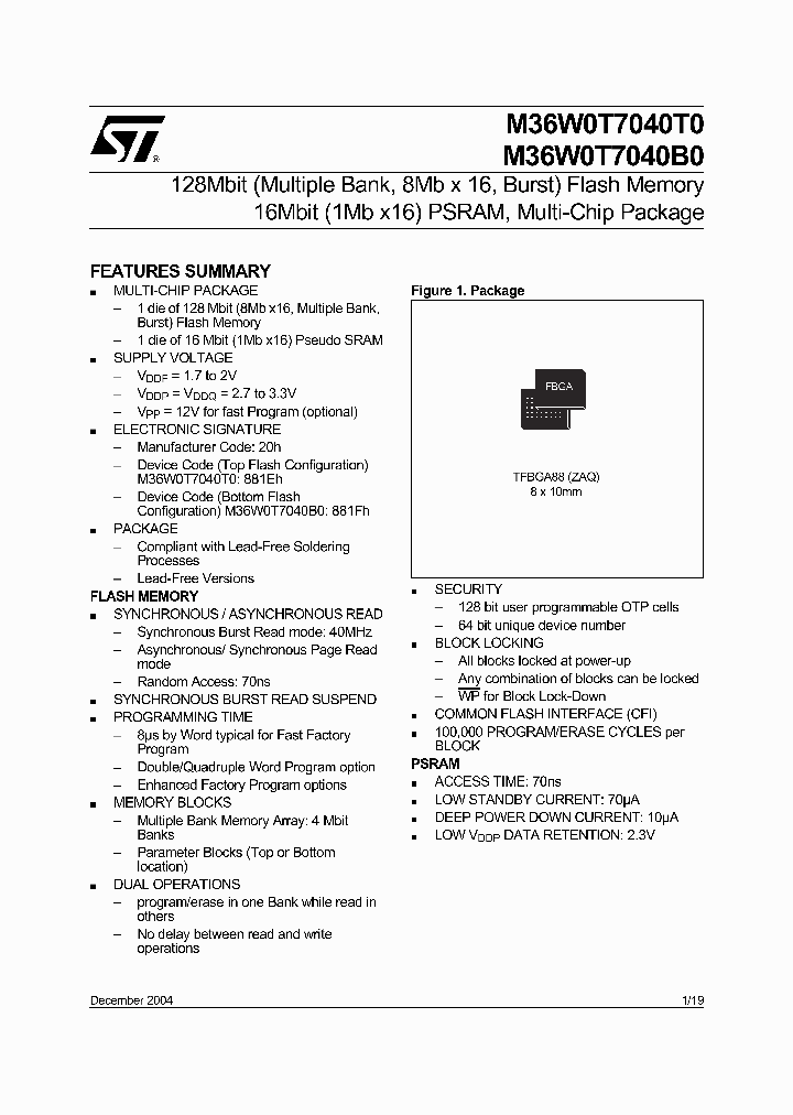 M36W0T7040T0_1457280.PDF Datasheet