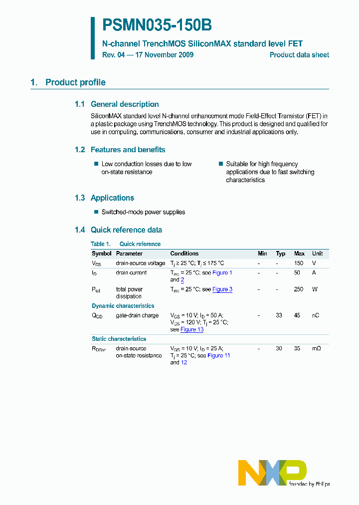 PSMN035-150B_1457456.PDF Datasheet