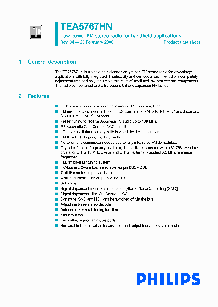 TEA5767HN_1458772.PDF Datasheet