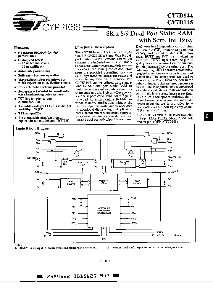 CY7B144-35AC_834724.PDF Datasheet