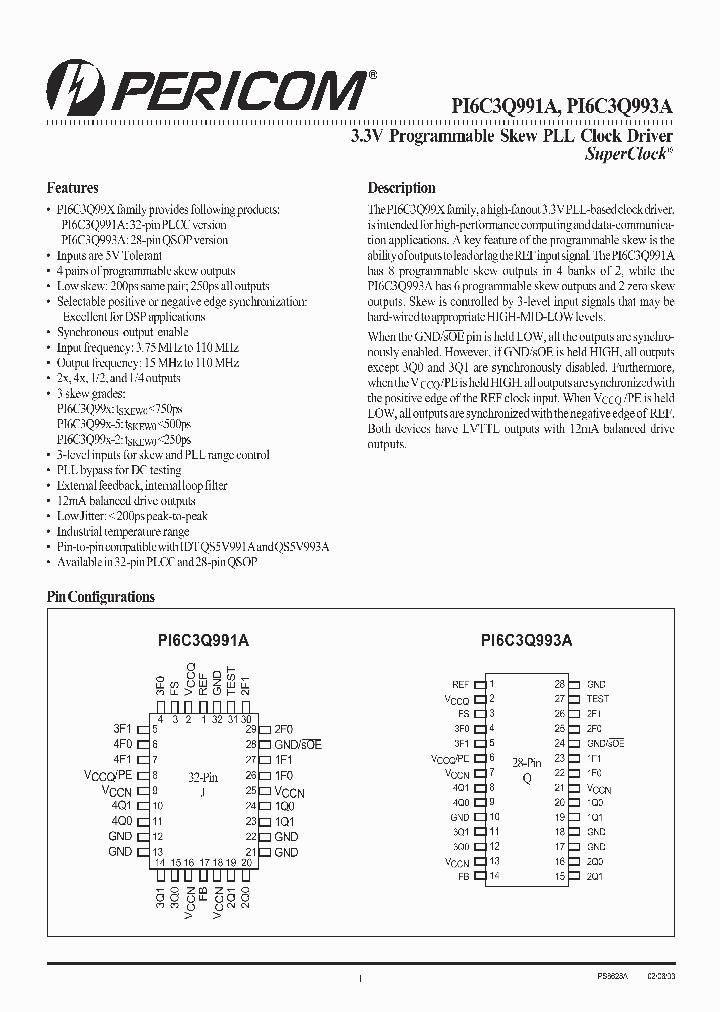 PI6C3Q993A-I_834840.PDF Datasheet