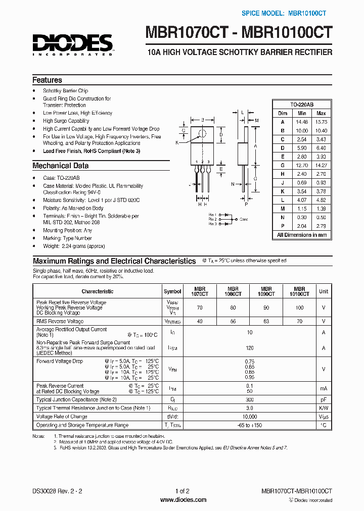 MBR1070CT1_1475644.PDF Datasheet